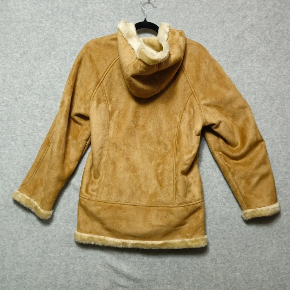 MACKINTOSH Womens Medium Hooded Faux Shearling Zip Jacket Cozy Lined Winter Coat